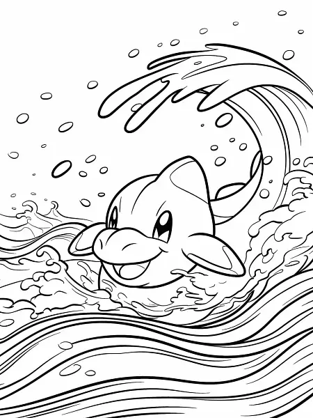 Happy Lapras Coloring Page - 3