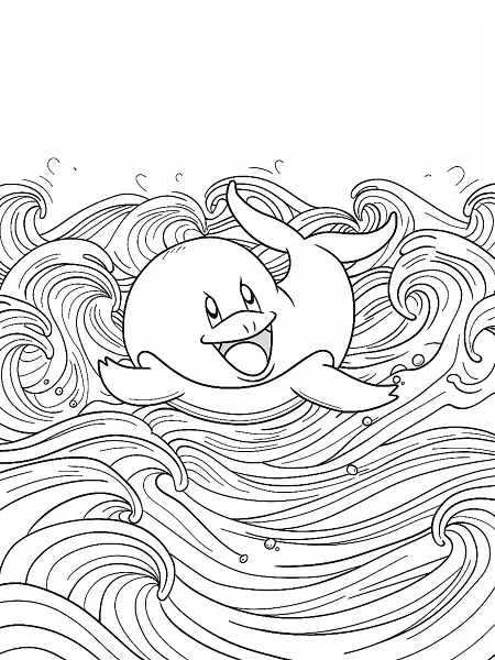 Happy Lapras Coloring Page - 0