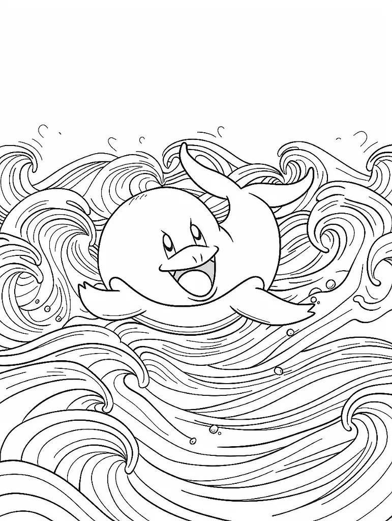 Happy Lapras Coloring Page