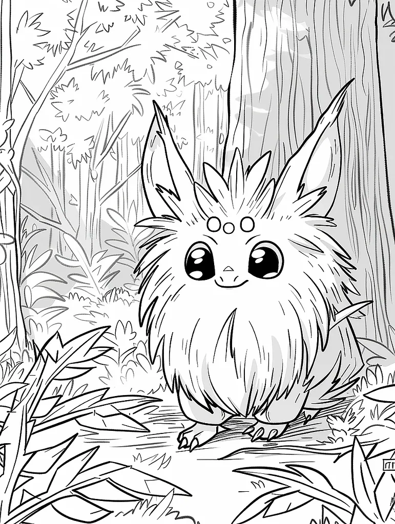 Ogerpon Pokemon Coloring Page - Mischievous in the Forest 2