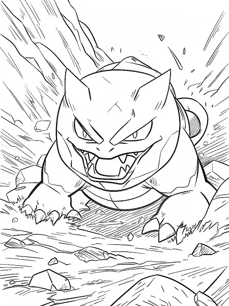 Onix Pokemon Coloring Page: Fierce in Rocky Terrain - 0