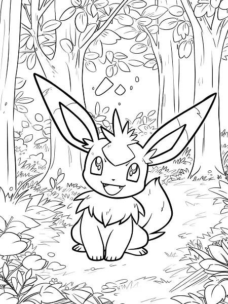 Greninja Coloring Page in Forest - 3