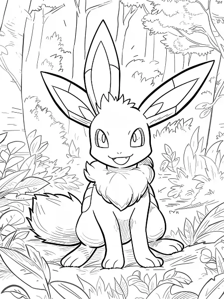 Greninja Coloring Page in Forest - 2