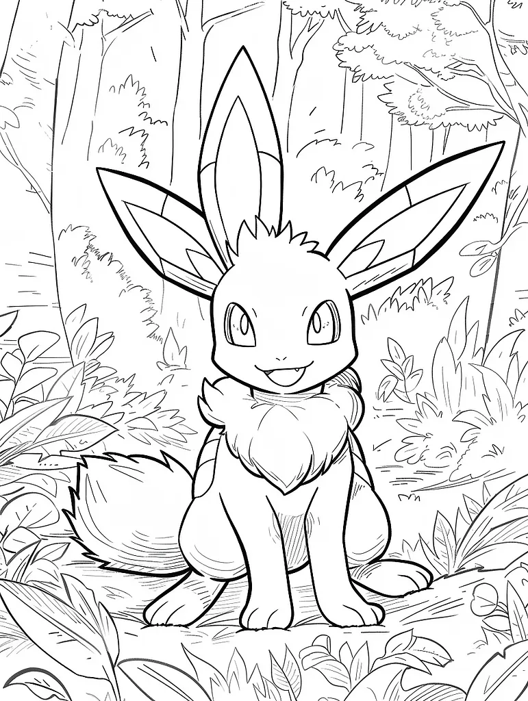 Greninja Coloring Page in Forest 3