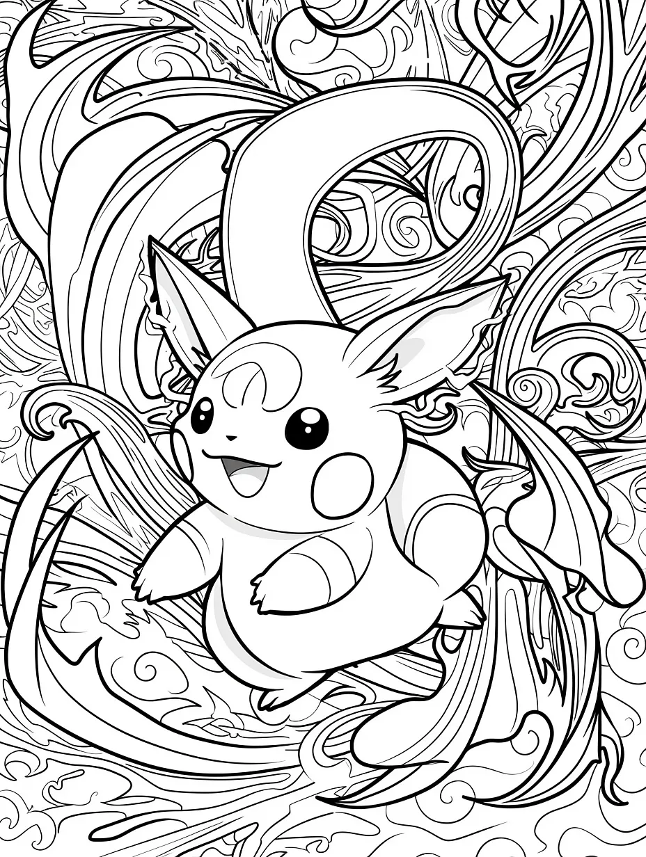 Raichu with lightning bolt background 2