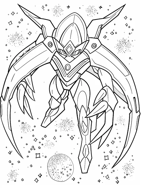 Arceus Pokemon Coloring Page - Majestic and Cosmic - 2