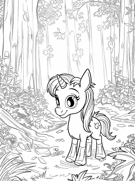 Cinderace Coloring Page: Forest Determination