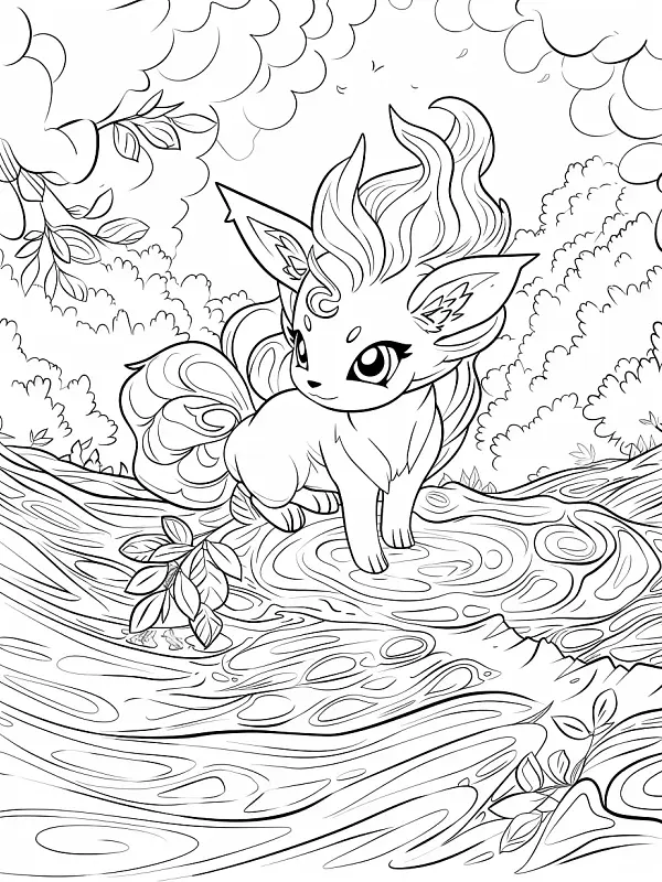 Vulpix with forest background - 3