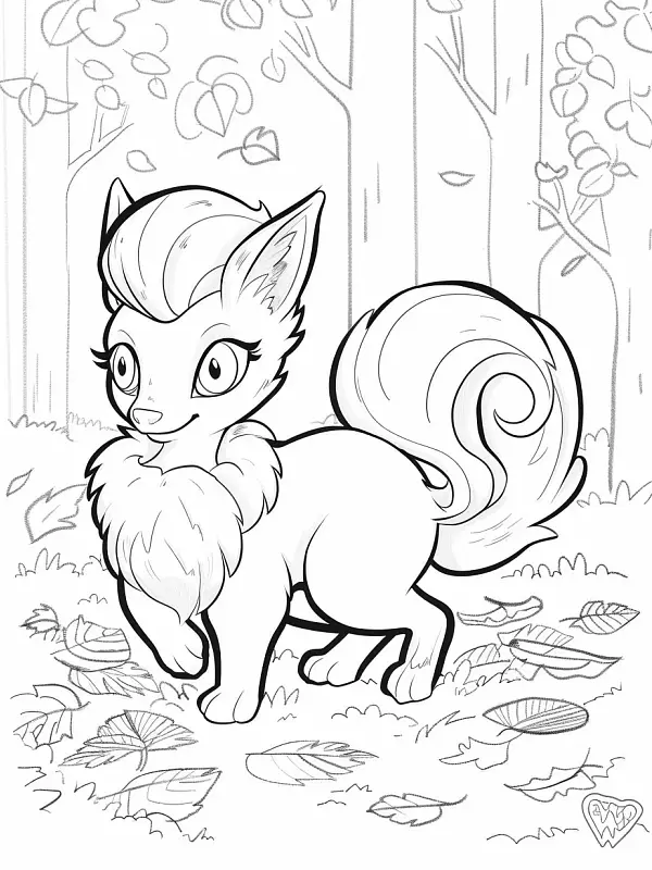 Vulpix with forest background - 1