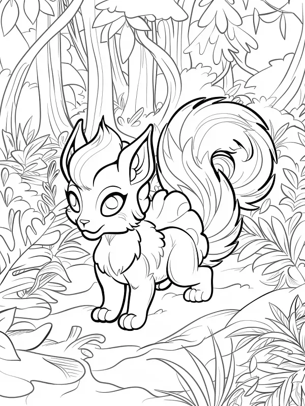 Vulpix with forest background - 2