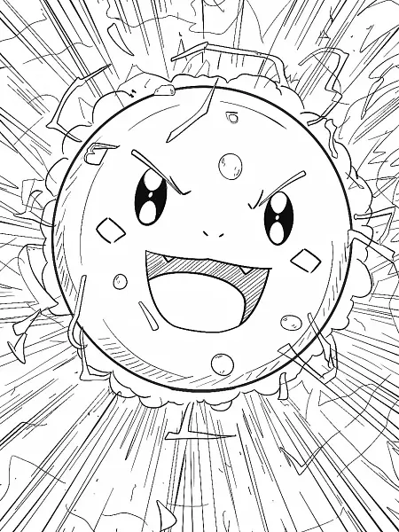 Electrode Pokemon Coloring Page - 0