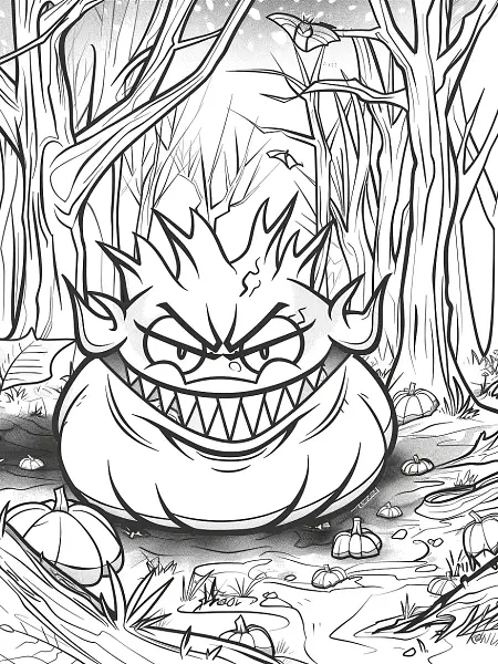 Gengar Mischievous Expression Coloring Page - 2