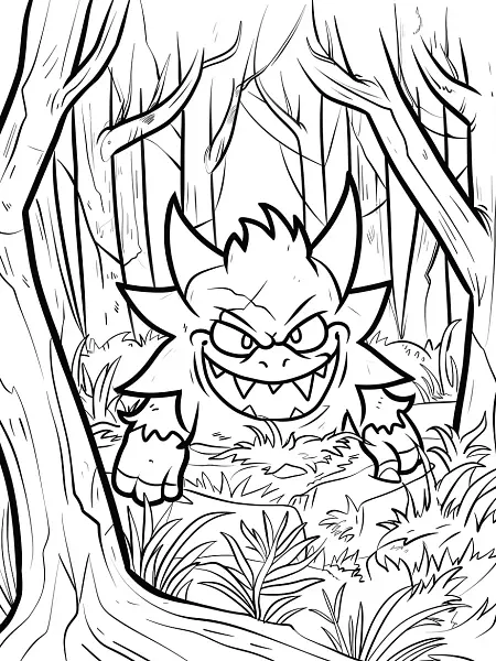 Gengar Mischievous Expression Coloring Page - 3