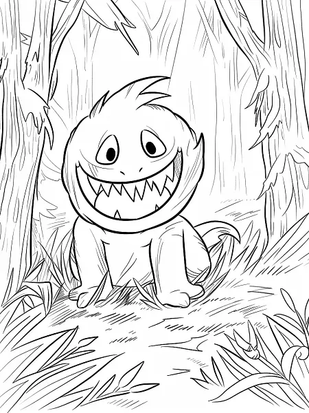 Mimikyu in the Forest Coloring Page - 2