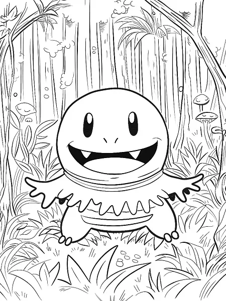 Mimikyu in the Forest Coloring Page - 0