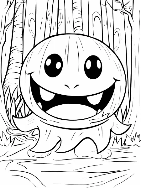 Mimikyu in the Forest Coloring Page - 3