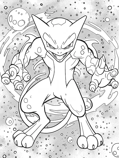 Mewtwo Coloring Page - Fierce and Powerful - 2