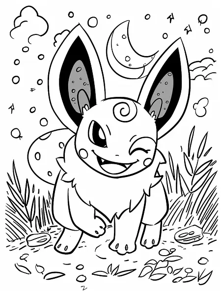 Umbreon Pokemon Coloring Page - 2