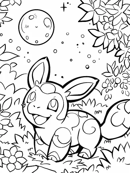 Umbreon Pokemon Coloring Page - 1