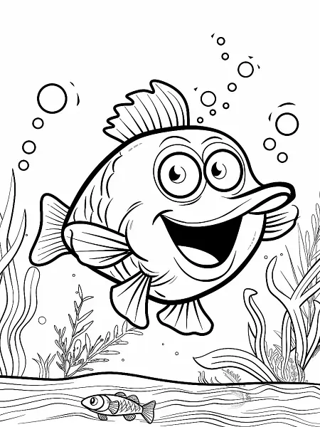 Magikarp Pokemon Coloring Page - Happy Underwater Scene - 1