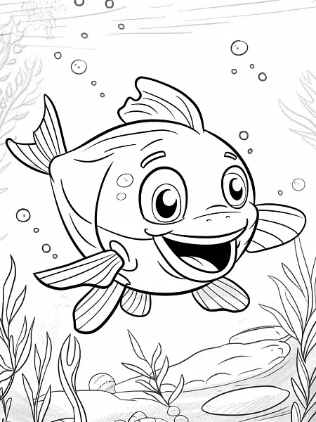 Magikarp Pokemon Coloring Page - Happy Underwater Scene - 3