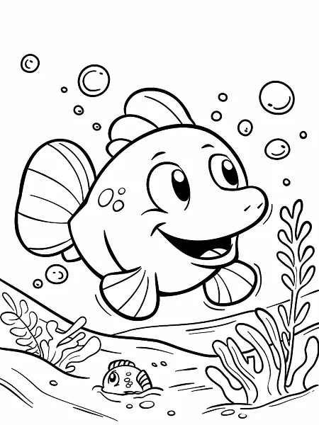 Magikarp Pokemon Coloring Page - Happy Underwater Scene - 2