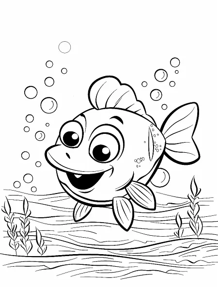 Magikarp Pokemon Coloring Page - Happy Underwater Scene - 0