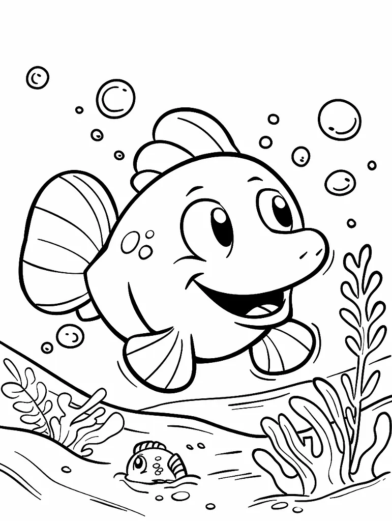 Magikarp Pokemon Coloring Page - Happy Underwater Scene 3