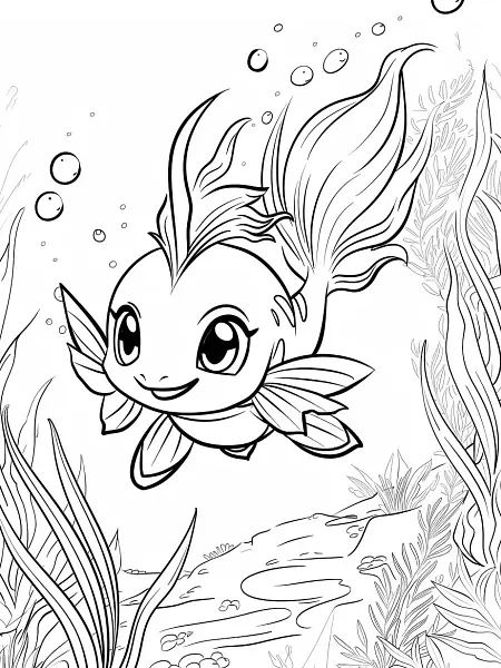 Joyful Palafin Pokemon Coloring Page - 3