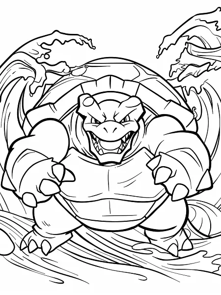 Blastoise Pokemon Coloring Page - 2