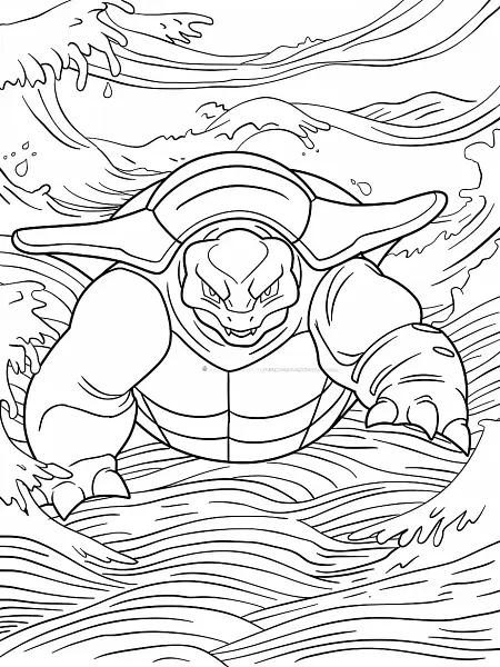 Blastoise Pokemon Coloring Page - 1