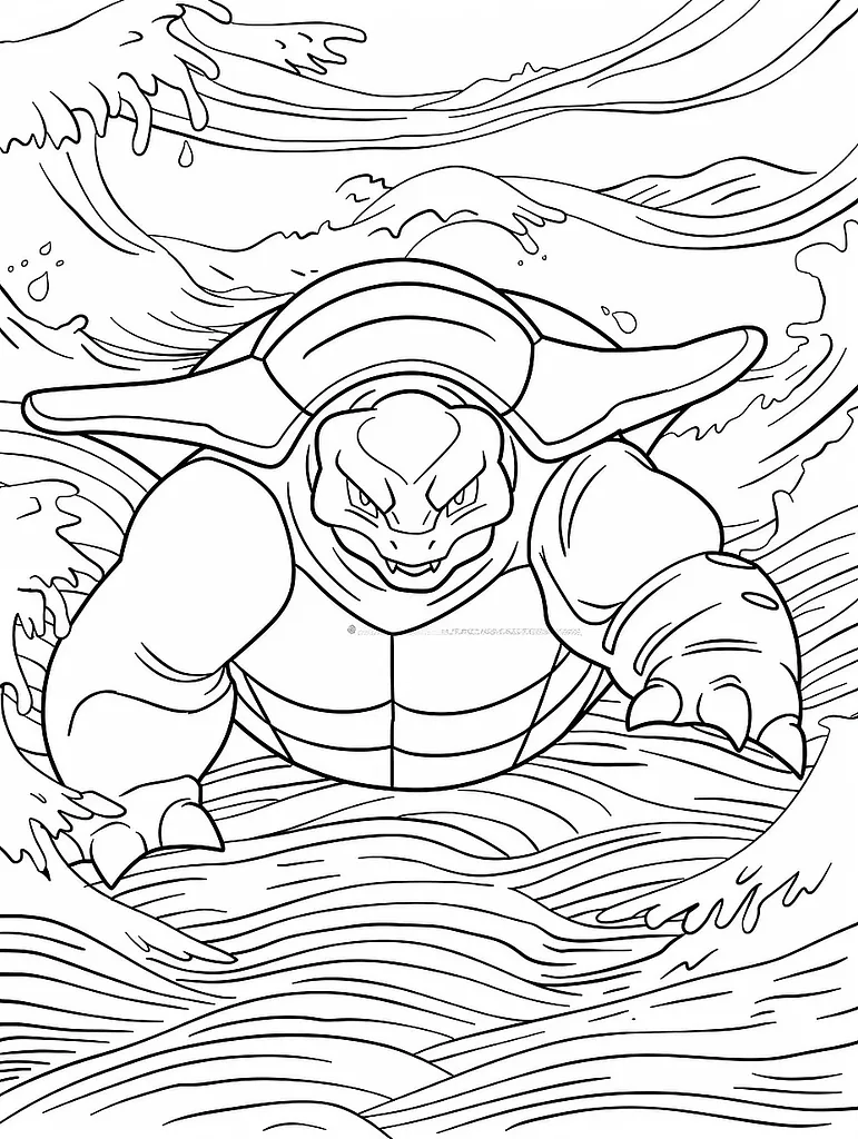 Blastoise Pokemon Coloring Page 2