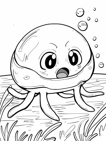 Tentacool Pokemon Coloring Page - Underwater Surprise - 2