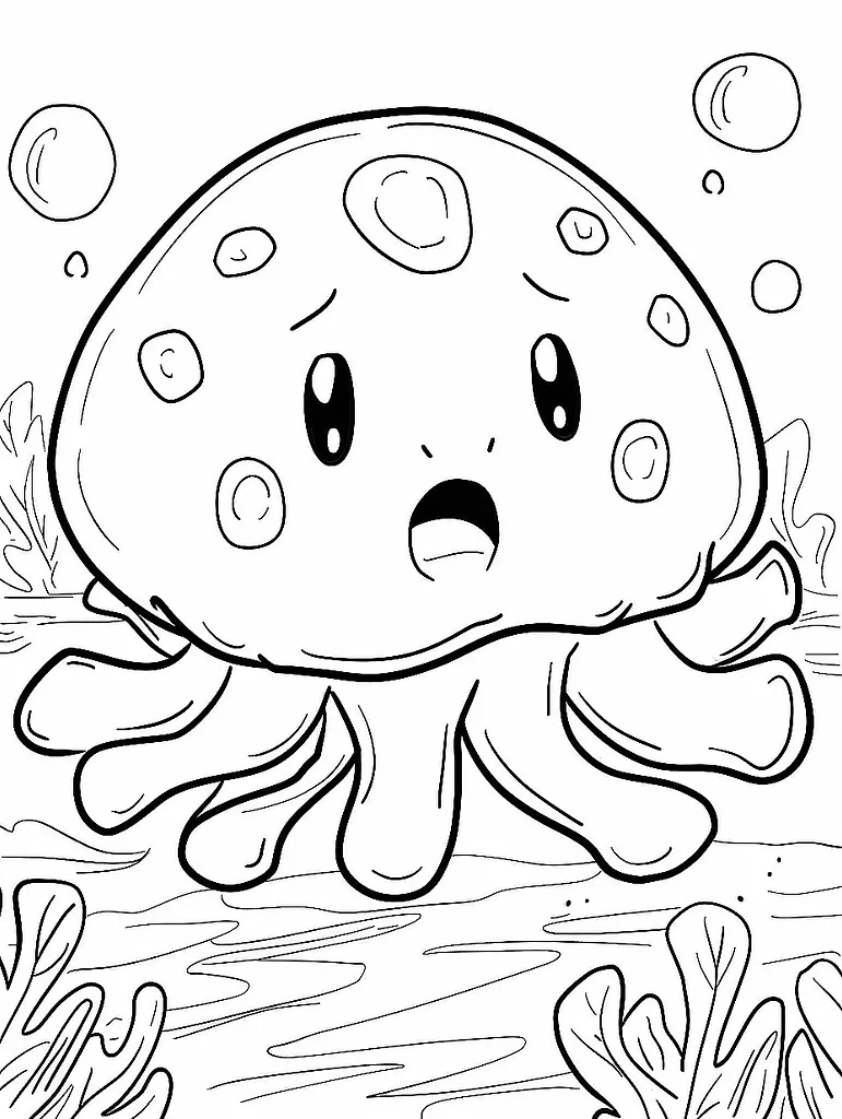 Tentacool Pokemon Coloring Page - Underwater Surprise