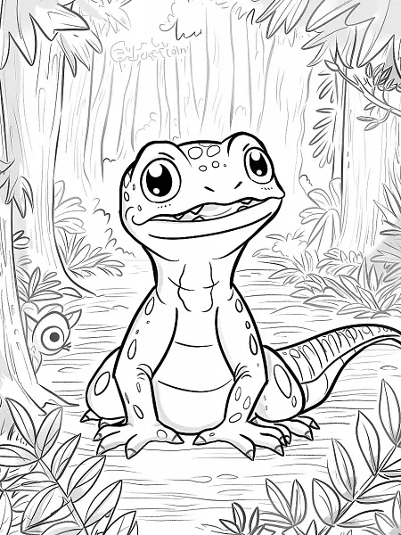 Ekans Pokemon Coloring Page with Forest Background - 1