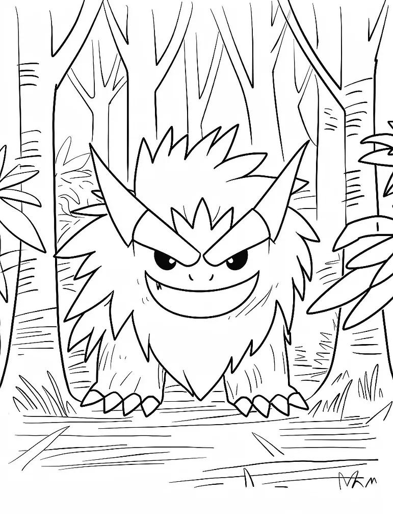 Kakuna in the Forest - Coloring Page for Kids 2