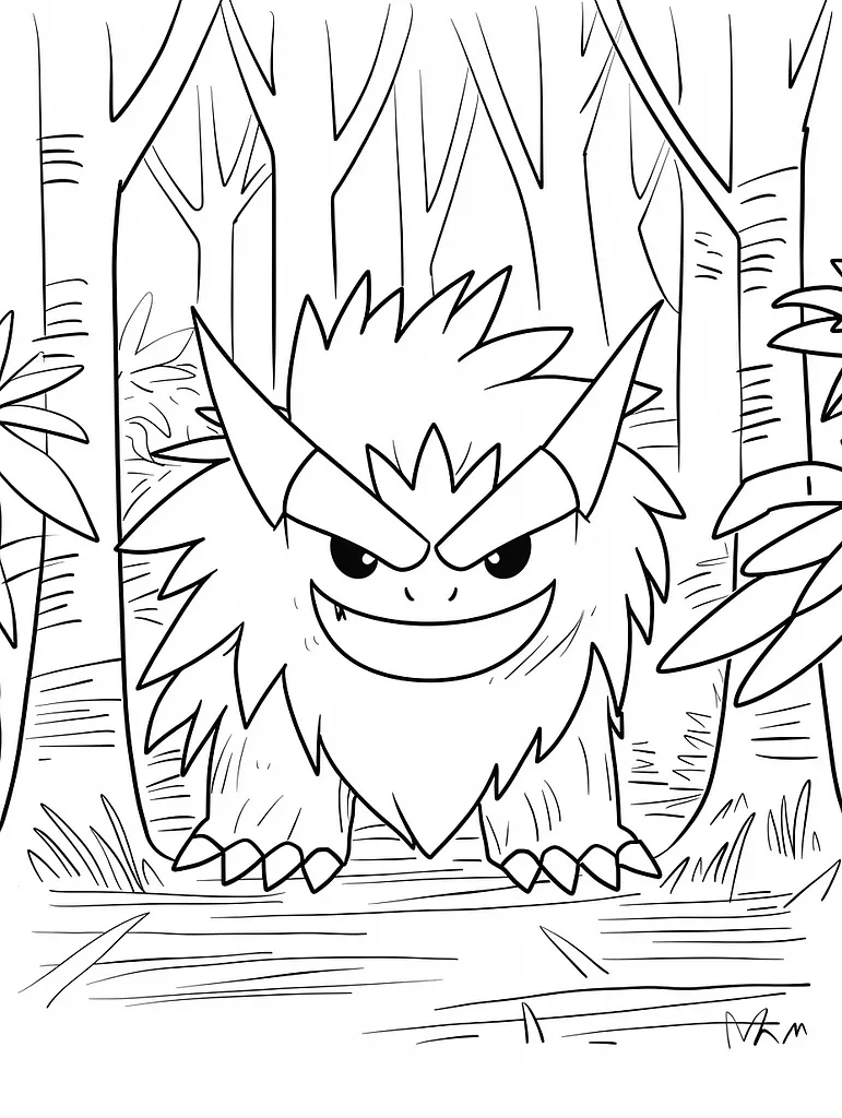 Kakuna in the Forest - Coloring Page for Kids 4