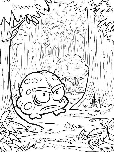 Gloom Pokemon in Forest Coloring Page - 0