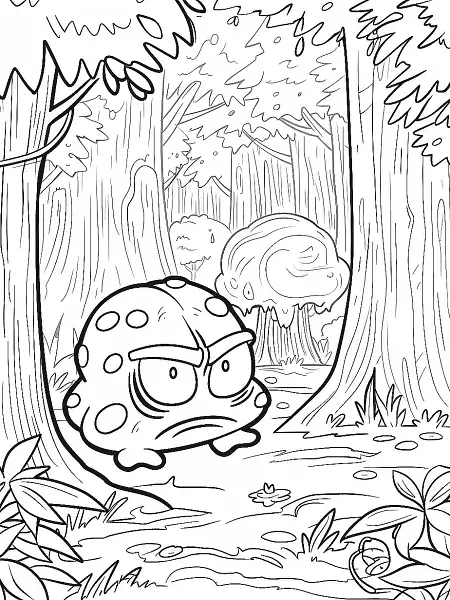 Gloom Pokemon in Forest Coloring Page