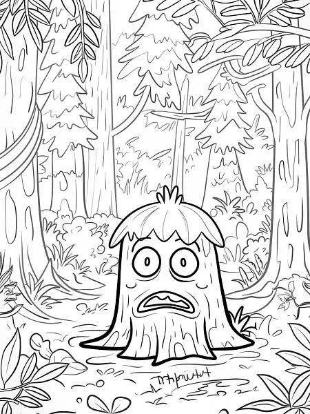 Gloom Pokemon in Forest Coloring Page - 3