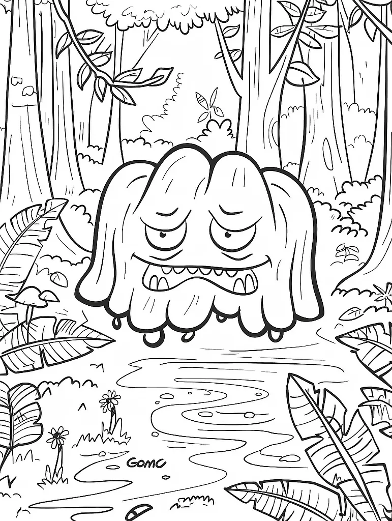 Gloom Pokemon in Forest Coloring Page 2