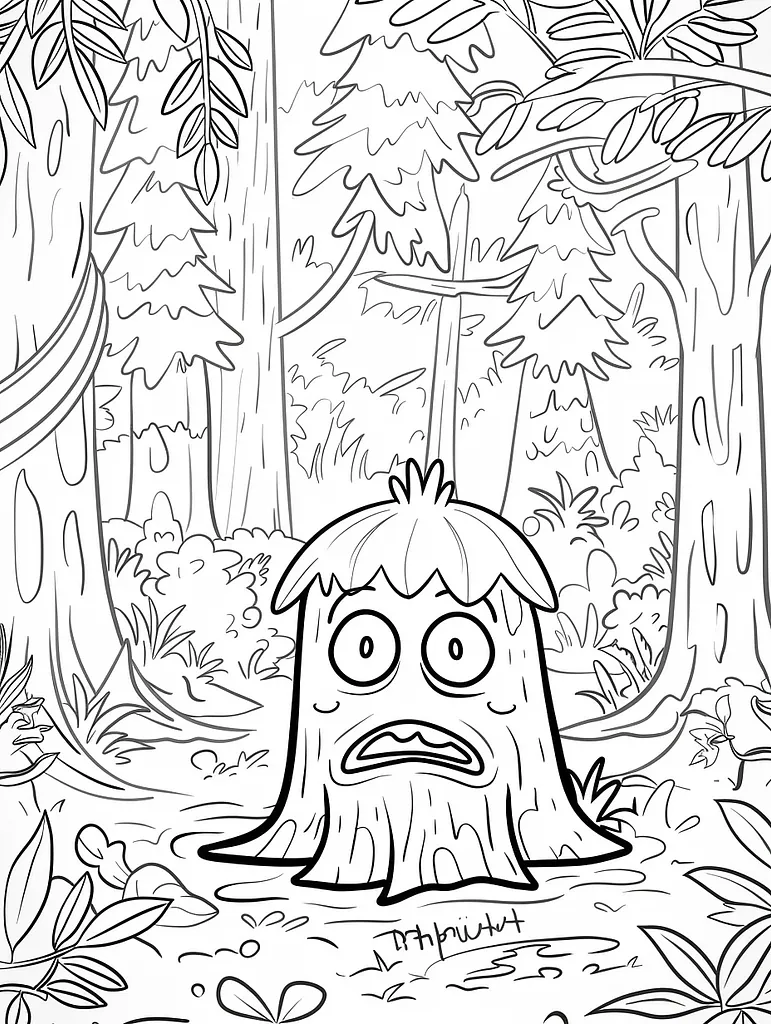 Gloom Pokemon in Forest Coloring Page 4