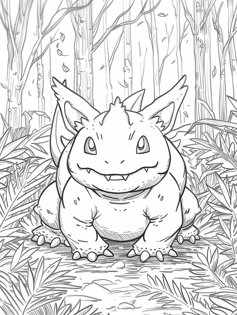 Nidoran ♂ Pokemon Coloring Page for Kids 2