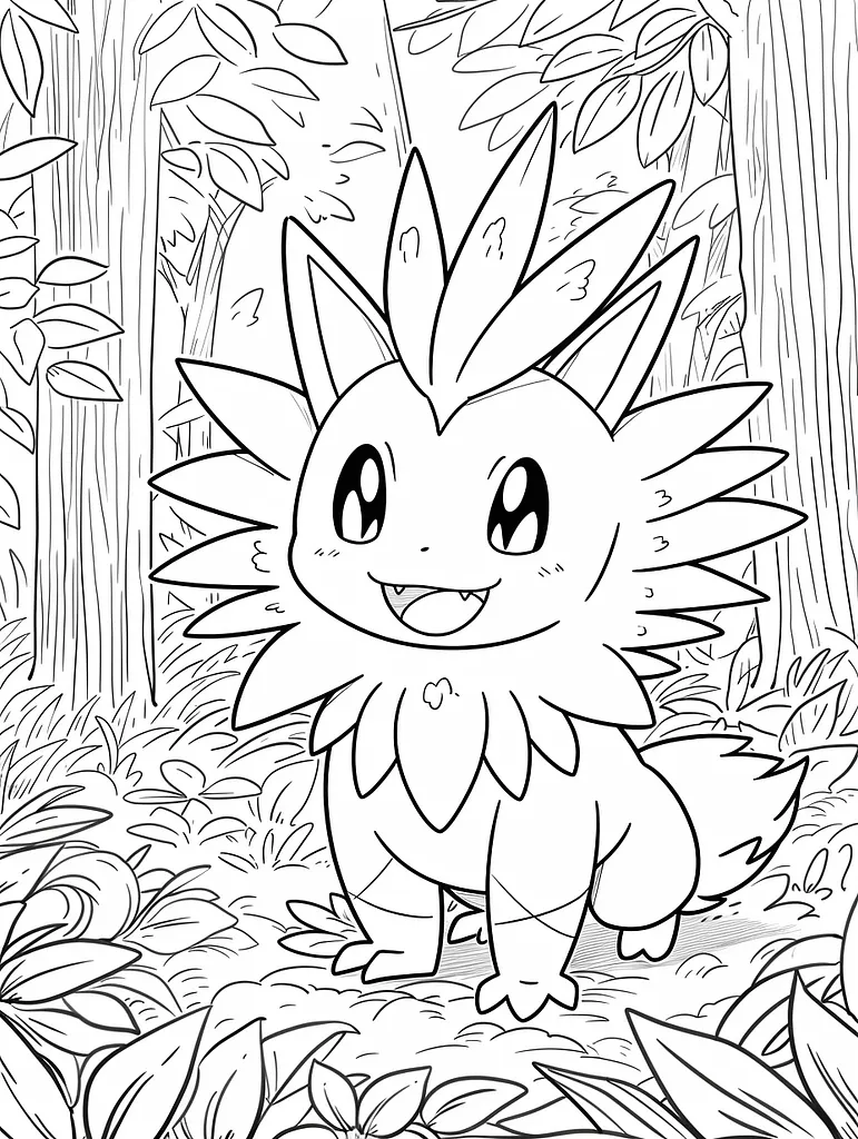 Nidoqueen Pokemon Coloring Page - Happy in the Forest 4