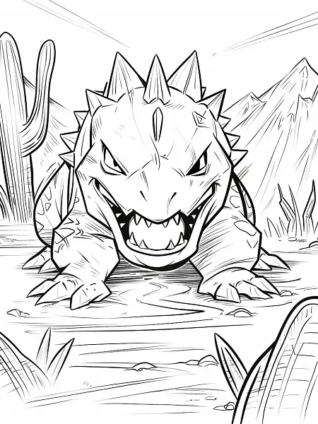 Sandslash Pokemon Coloring Page - 2