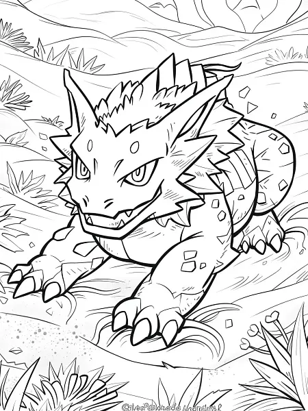 Sandslash Pokemon Coloring Page - 3