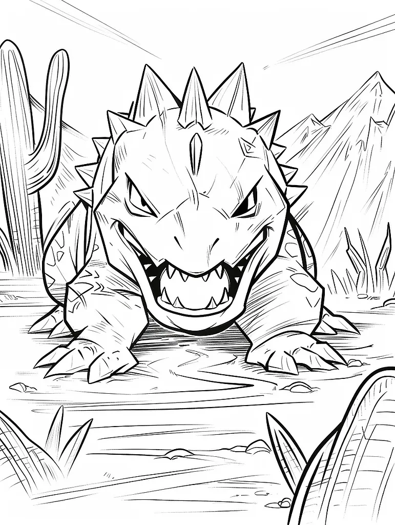 Sandslash Pokemon Coloring Page 3