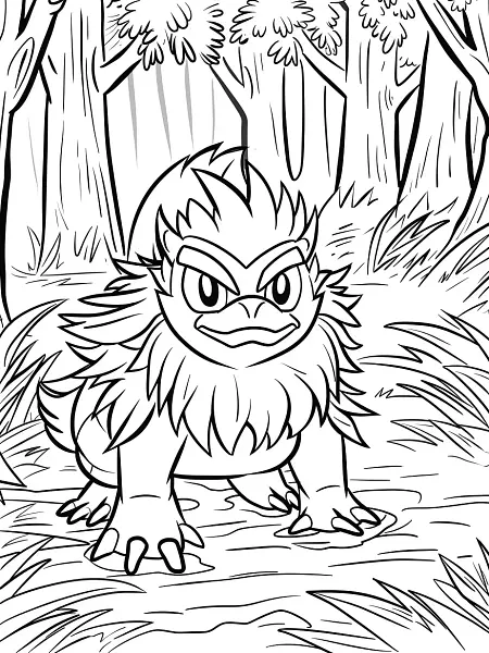 Sirfetch'd Pokemon in Forest Adventure Coloring Page - 3