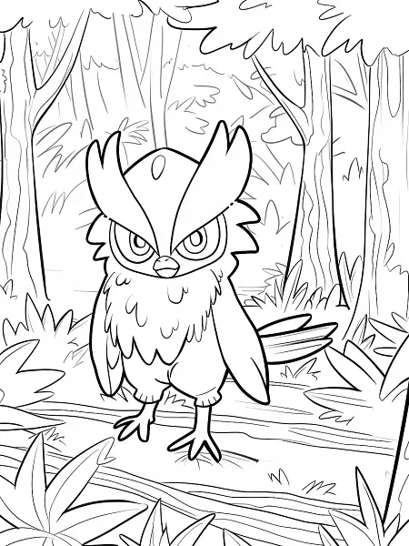 Sirfetch'd Pokemon in Forest Adventure Coloring Page - 2