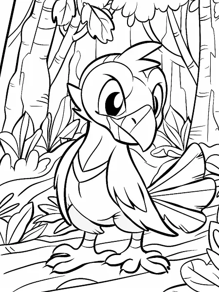 Sirfetch'd Pokemon in Forest Adventure Coloring Page - 0